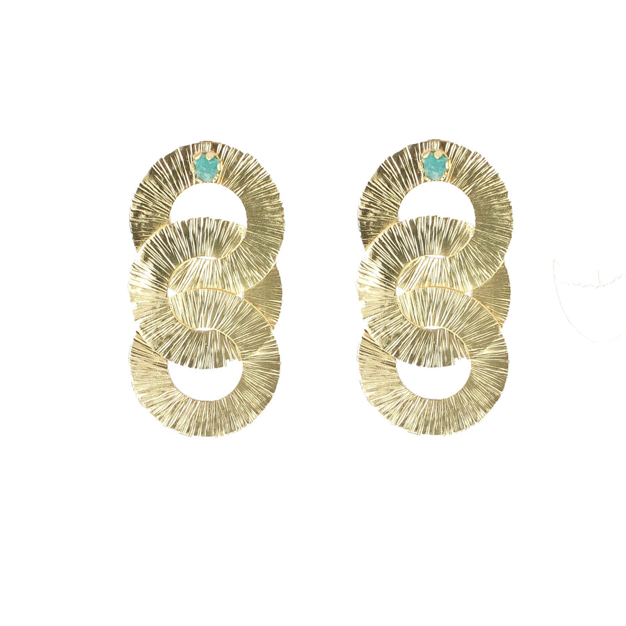 ARETES TRES AROS ESMERERALDA