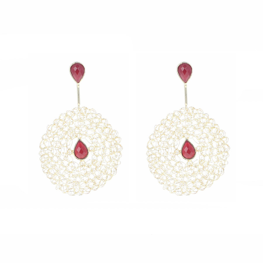 ARETES GOTA ROJO